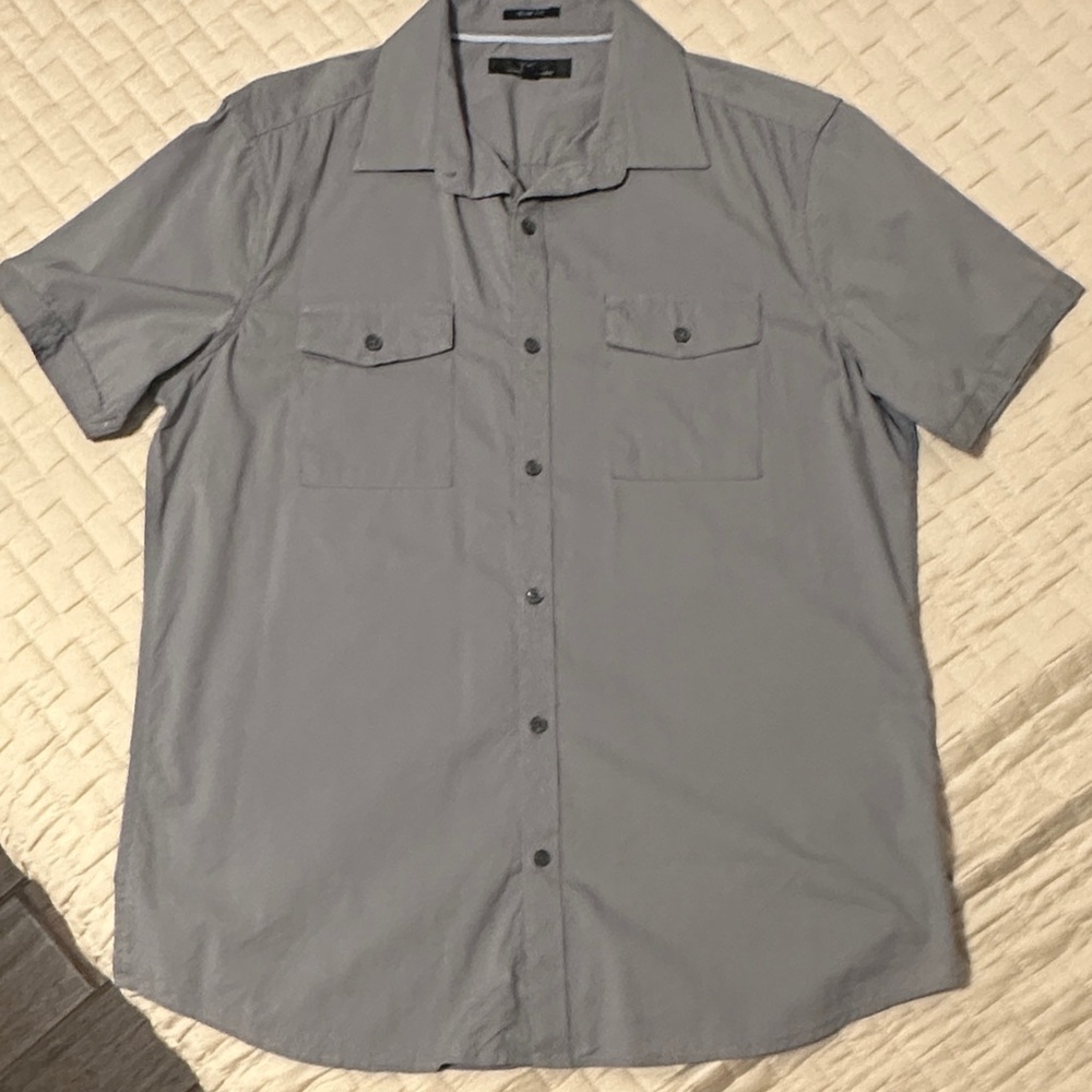 Marc Anthony Light Gray Casual Button Down Shirt